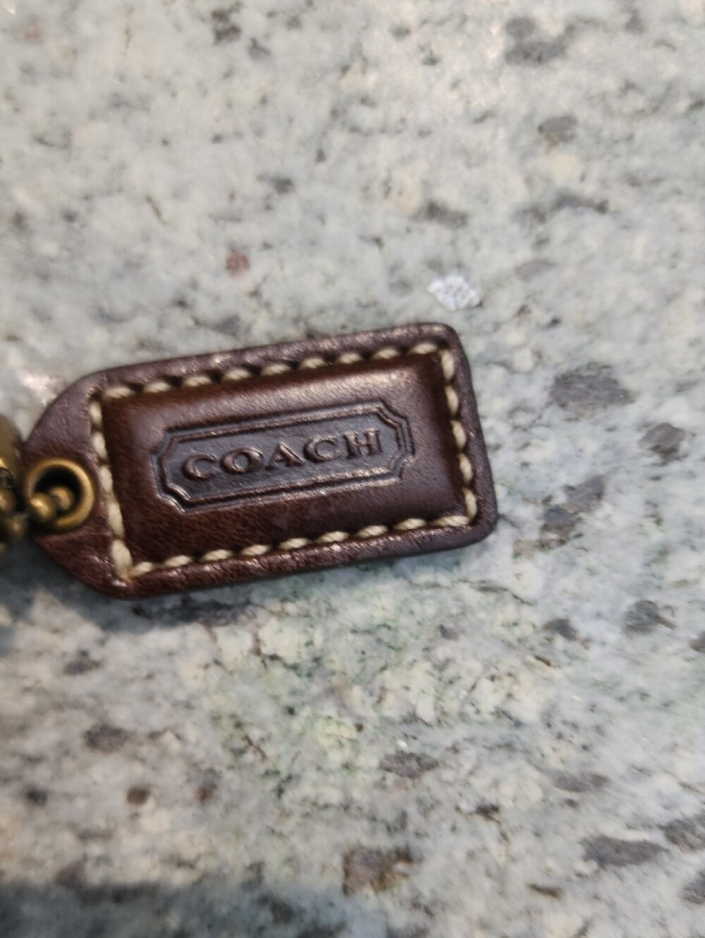 Coach Brown Suede Wristlet with White Stitching - Picture 7 of 10